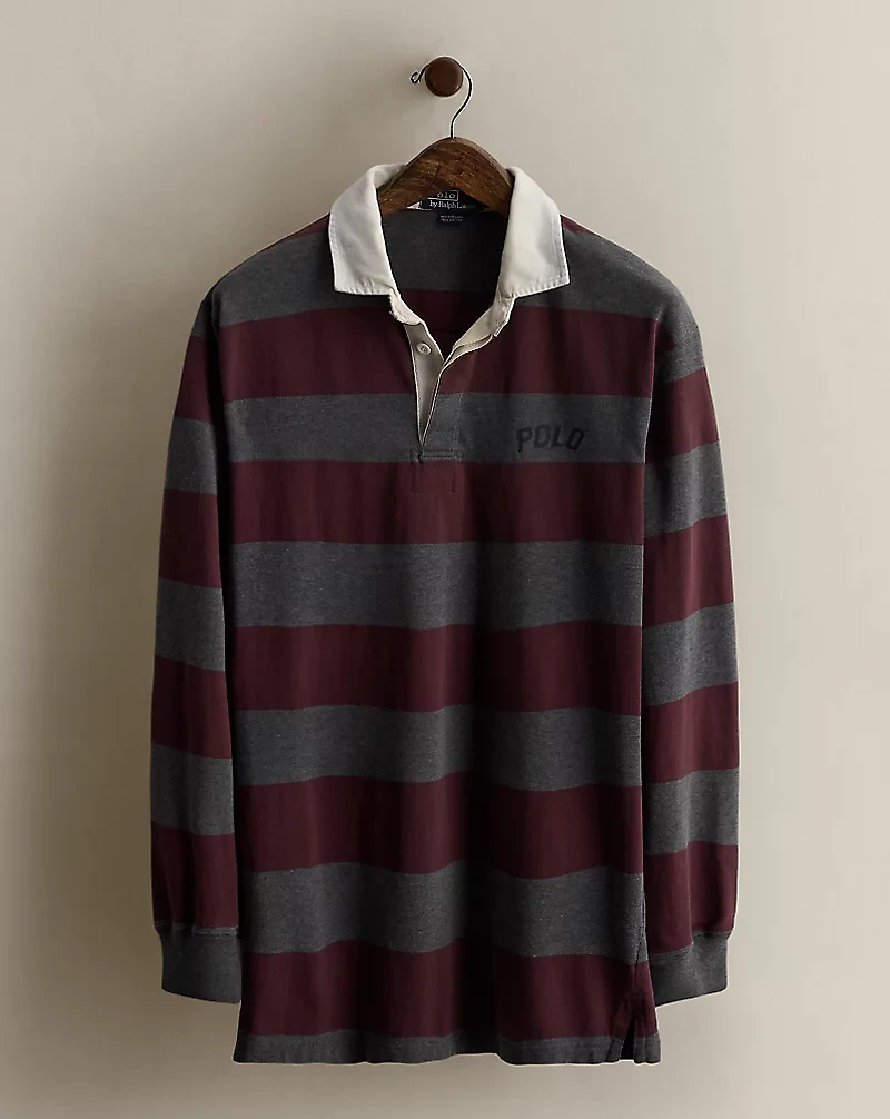1998 Logo Striped Rugby Shirt - Size L
