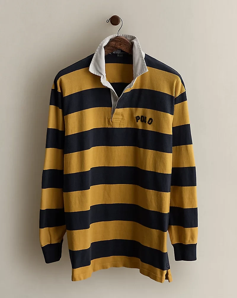 1998 Logo Striped Rugby Shirt - Size L