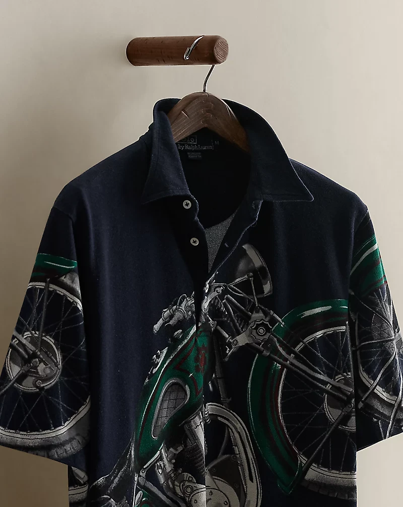 1992 Motorcycle-Print Polo - Size M
