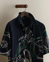 1992 Motorcycle-Print Polo - Size M