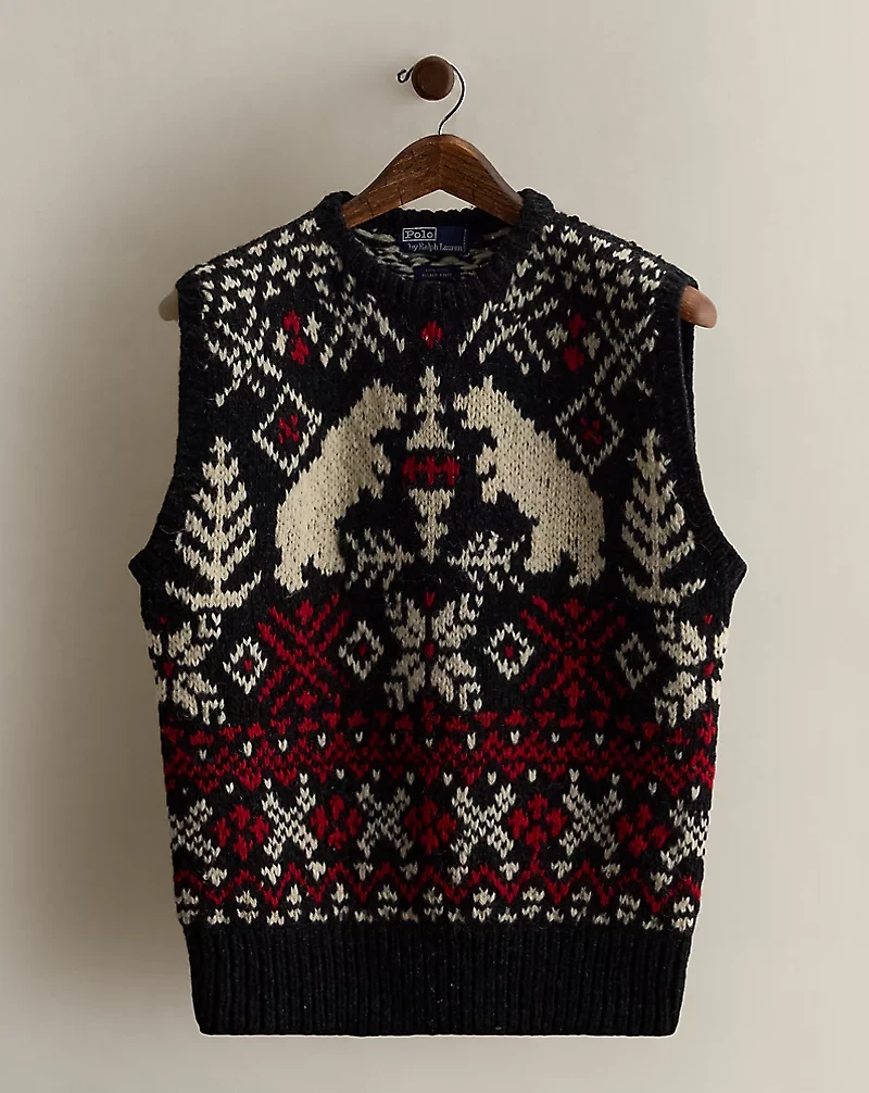 c. 1985 Hand-Knit Sweater Vest - Size L