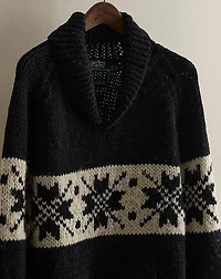 2005 Hand-Knit Shawl Sweater - Size L