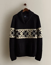 2005 Hand-Knit Shawl Sweater - Size L