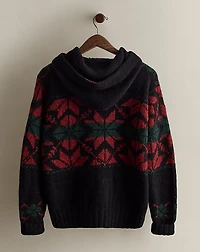 1995 Hand-Knit Hooded Sweater - Size S
