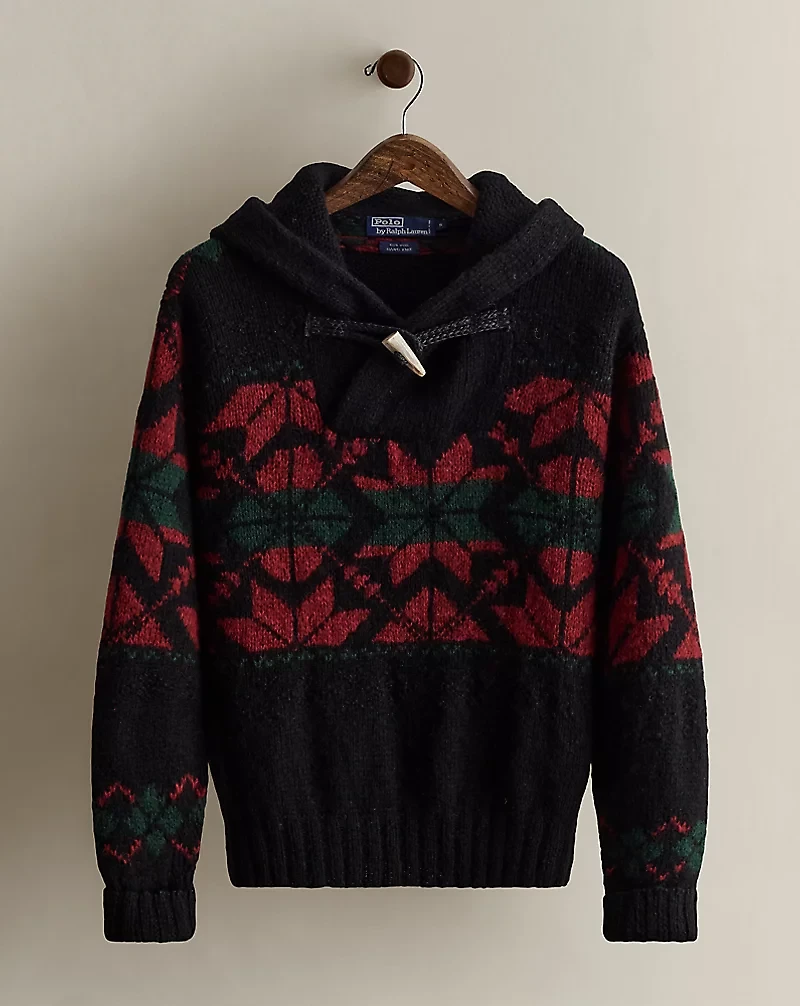 1995 Hand-Knit Hooded Sweater - Size S