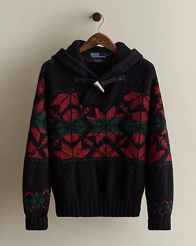 1995 Hand-Knit Hooded Sweater - Size S