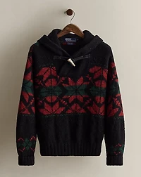 1995 Hand-Knit Hooded Sweater - Size S