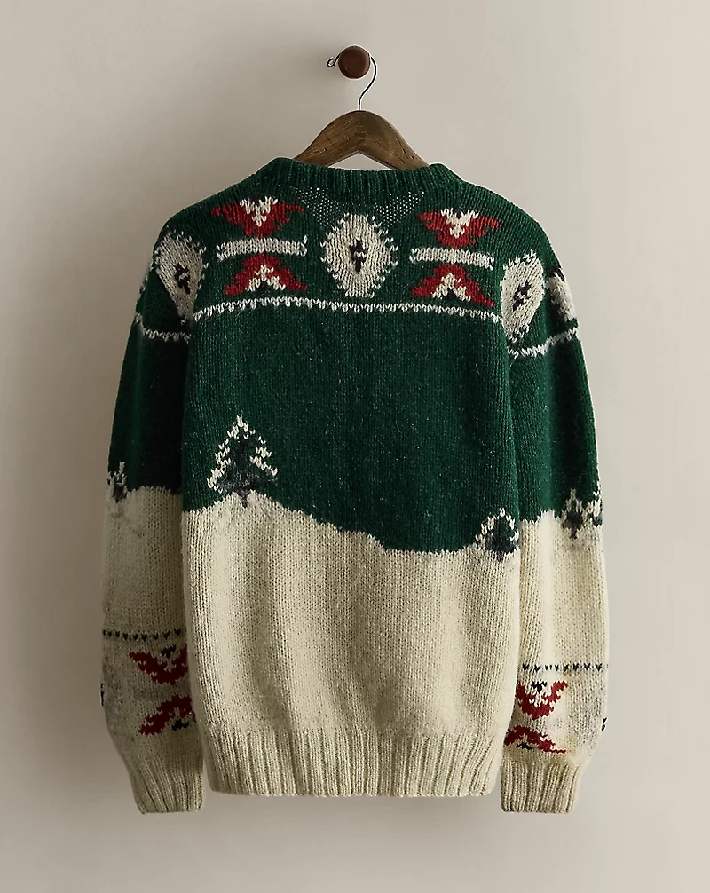 1985 Hand-Knit Dogsled Sweater - Size L