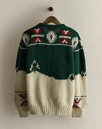 1985 Hand-Knit Dogsled Sweater - Size L