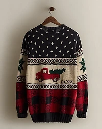1992 Hand-Knit Truck Sweater - Size XL