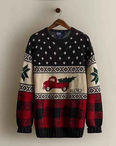 1992 Hand-Knit Truck Sweater - Size XL