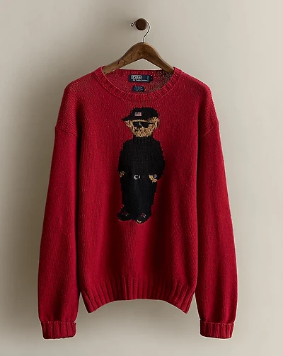 1996 Hand-Knit Bear Sweater - Size XL