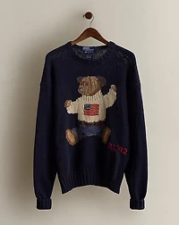 1992 Hand-Knit Bear Sweater - Size XL