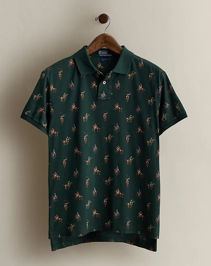 c. 1992 Equestrian-Print Polo - Size M