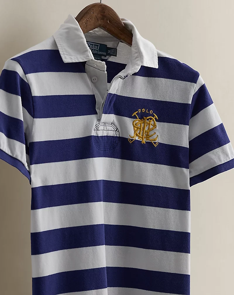 c. 1989 Crest Rugby Polo Shirt - Size M