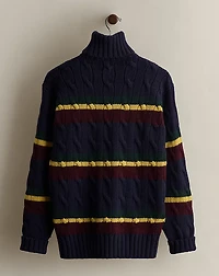 1989 Striped Cable-Knit Sweater - Size M