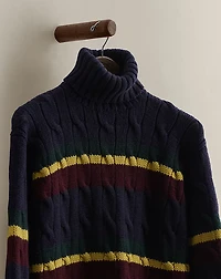 1989 Striped Cable-Knit Sweater - Size M