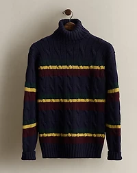 1989 Striped Cable-Knit Sweater - Size M