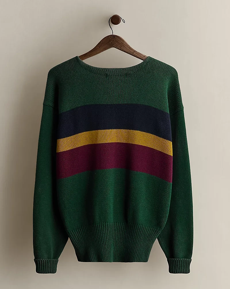 c. 1990 Striped Cotton Sweater - Size M