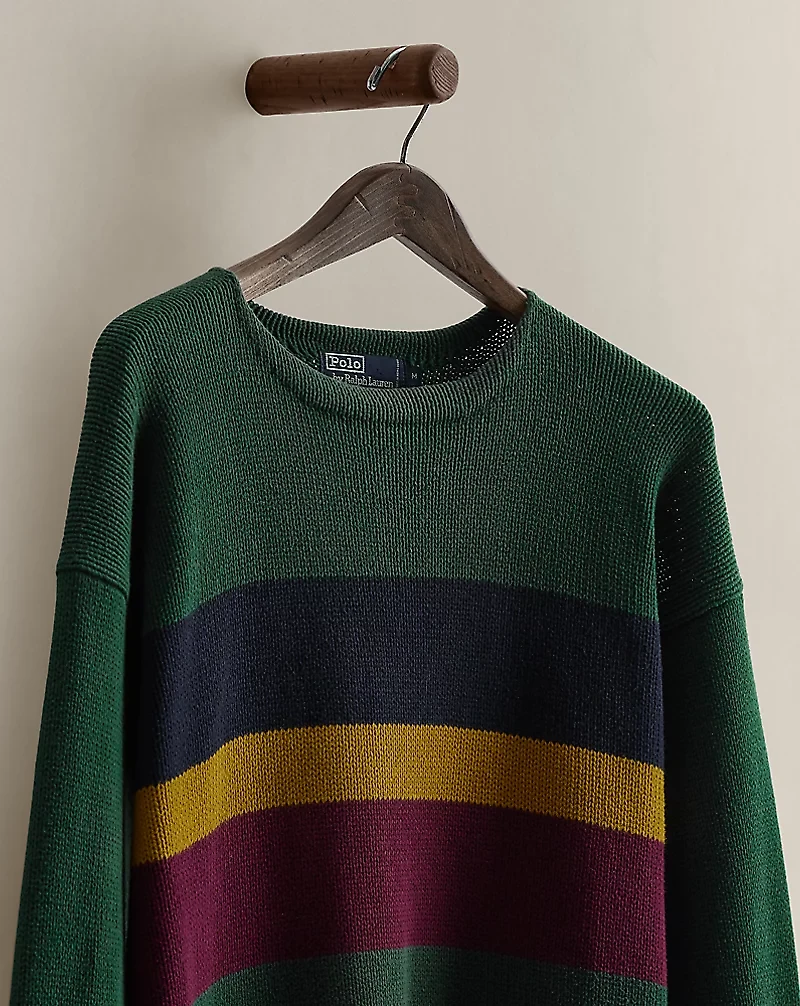 c. 1990 Striped Cotton Sweater - Size M