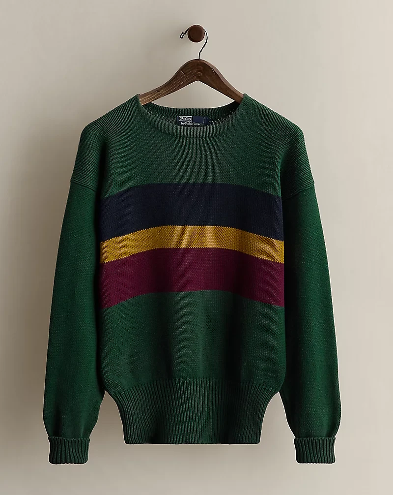 c. 1990 Striped Cotton Sweater - Size M