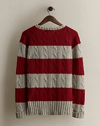2001 Striped Cable-Knit Sweater - Size M