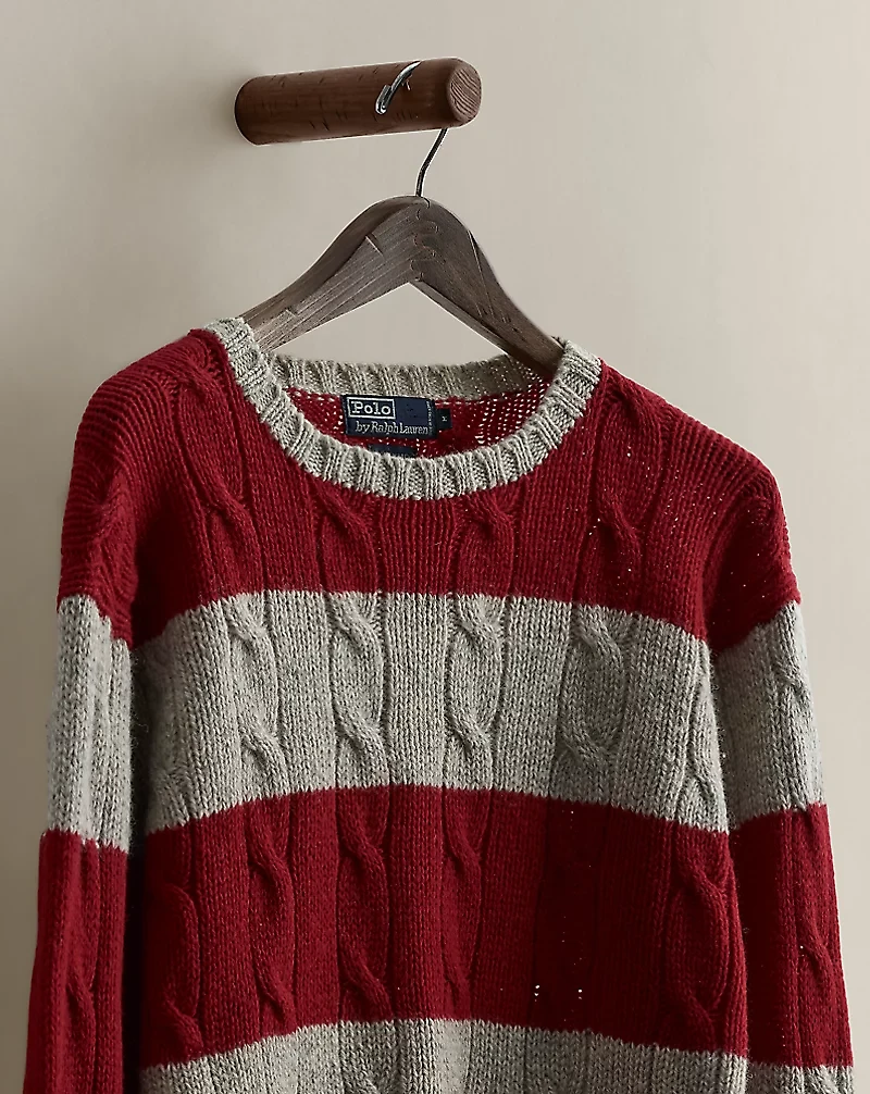 2001 Striped Cable-Knit Sweater - Size M