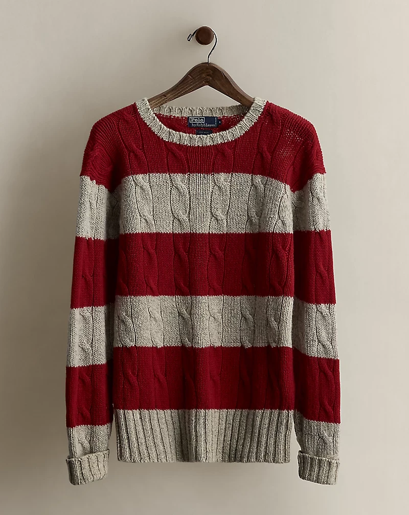 2001 Striped Cable-Knit Sweater - Size M