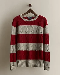 2001 Striped Cable-Knit Sweater - Size M