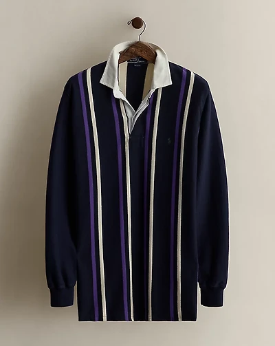 Vintage Striped Rugby Shirt - Size L