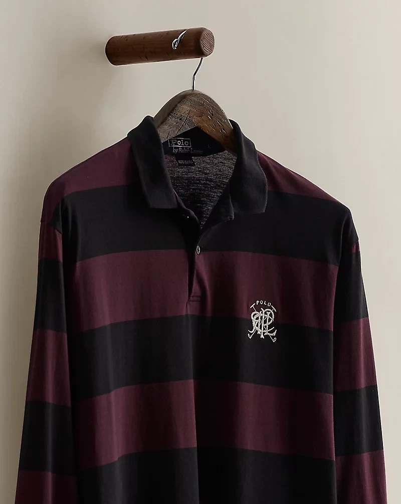 1989 Crest Striped Polo Shirt - Size L