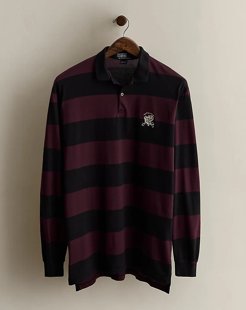 1989 Crest Striped Polo Shirt - Size L
