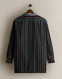c. 1990 Crest Striped Shirt - Size L
