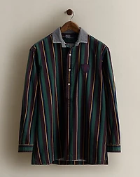 c. 1990 Crest Striped Shirt - Size L