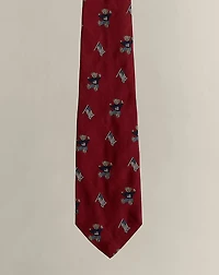 c. 2015 Handmade Polo Bear Silk Tie