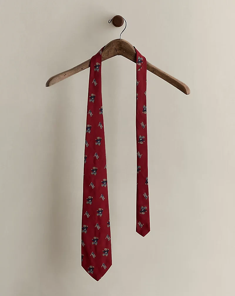 c. 2015 Handmade Polo Bear Silk Tie