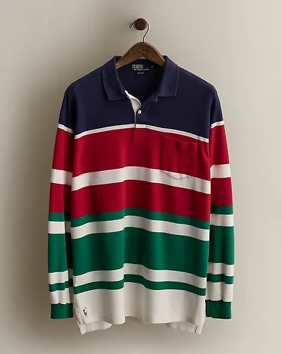 Vintage Striped Polo Shirt - Size XL