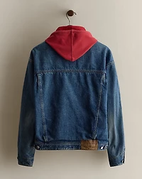 c. 1990 Hooded Denim Jacket - Size M