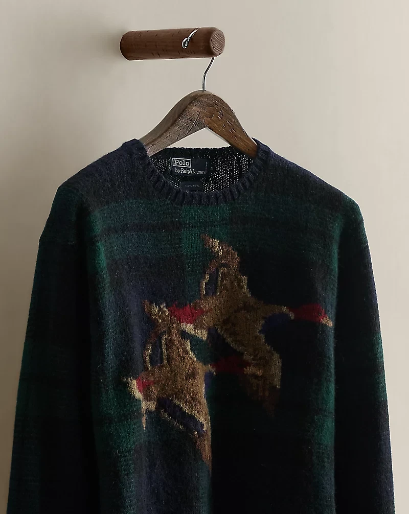 1989 Duck-Intarsia Wool Sweater - Size M