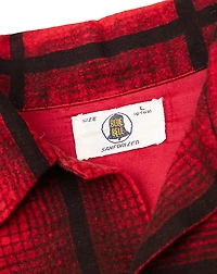 1950s Plaid-Print Flannel Shirt - Size M