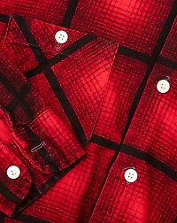 1950s Plaid-Print Flannel Shirt - Size M