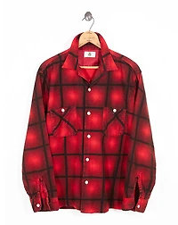 1950s Plaid-Print Flannel Shirt - Size M