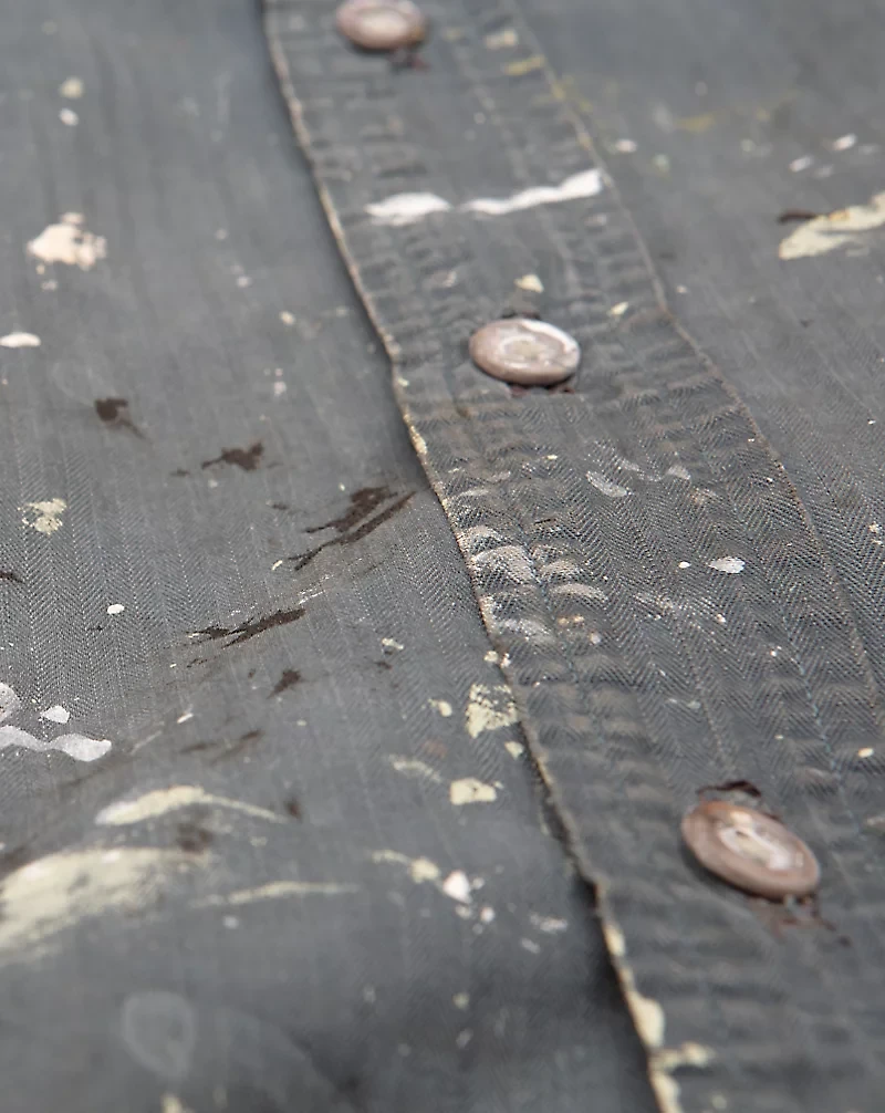 1940s Herringbone Twill Shirt - Size L