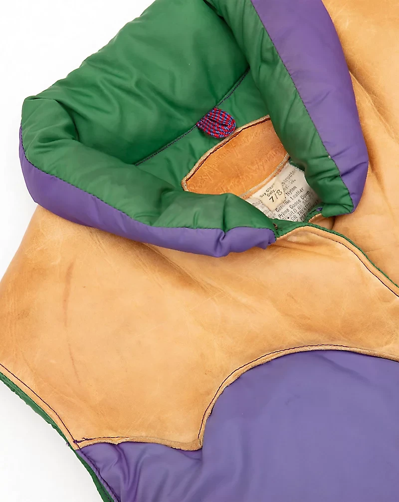 1970s–’80s Leather-Down Vest - Size 38