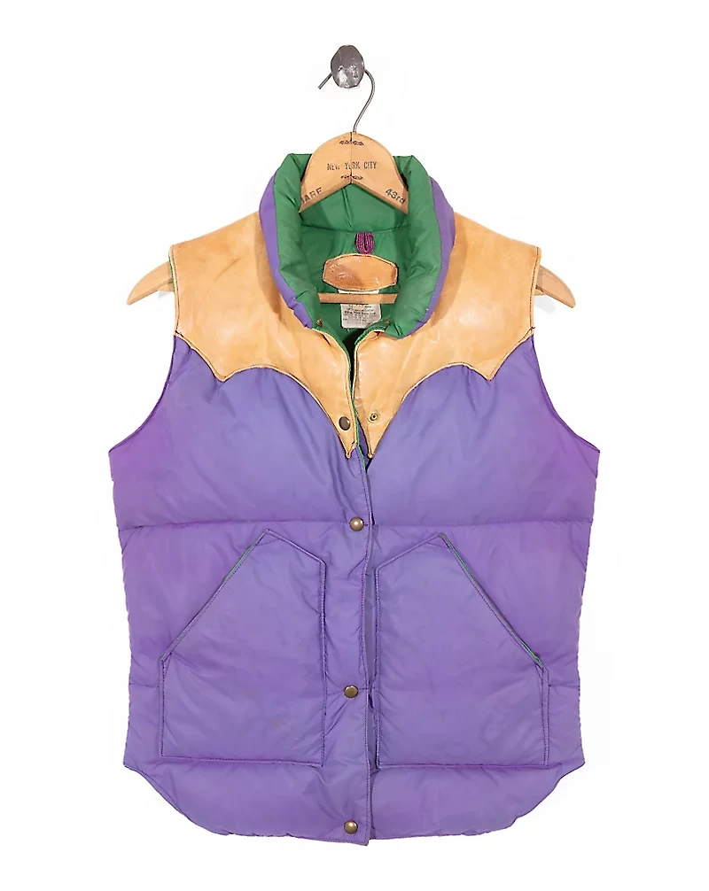 1970s–’80s Leather-Down Vest - Size 38