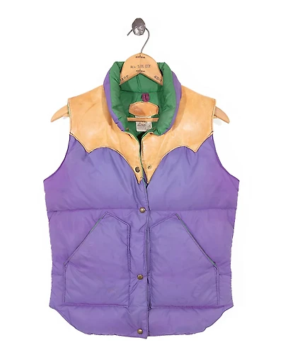 1970s–’80s Leather-Down Vest - Size 38