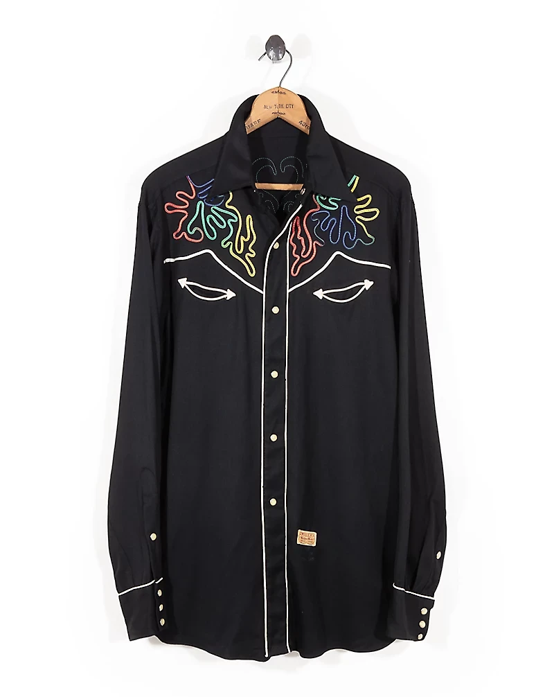 1940s Embroidered Western Shirt - Size M