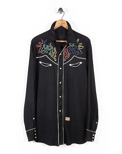1940s Embroidered Western Shirt - Size M