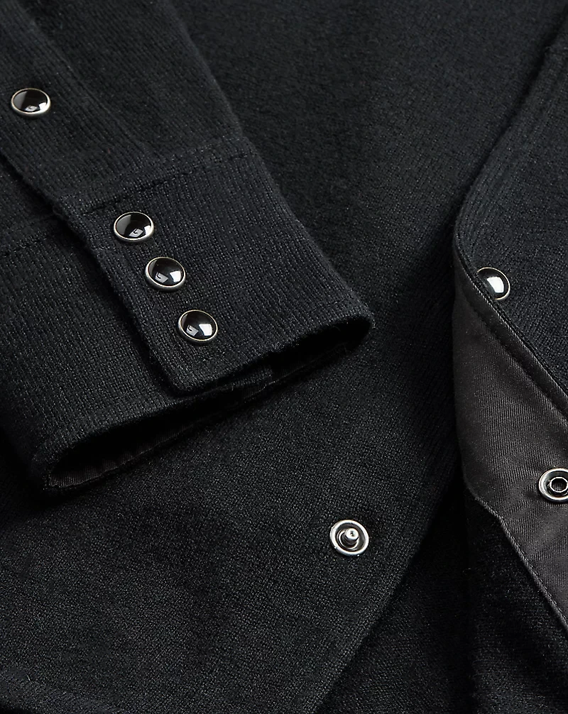 Wool-Cashmere Western Shirt Sweater
