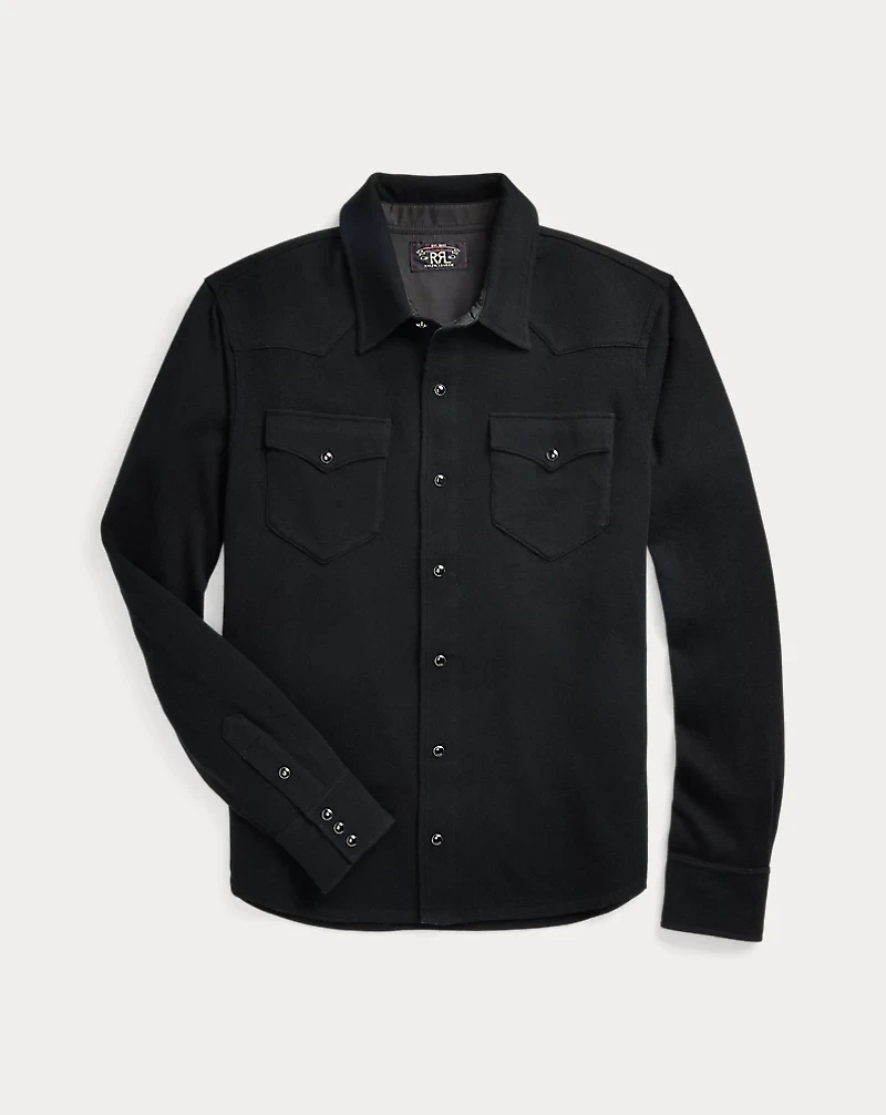 Wool-Cashmere Western Shirt Sweater